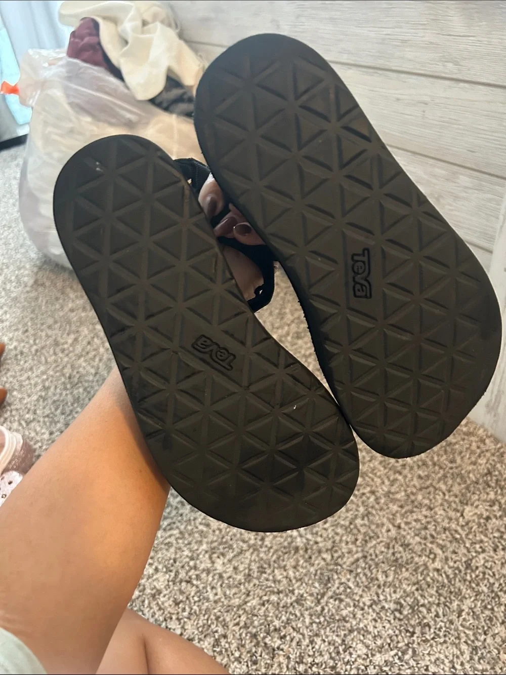 Teva Women's Black Flatform Strappy Sandals